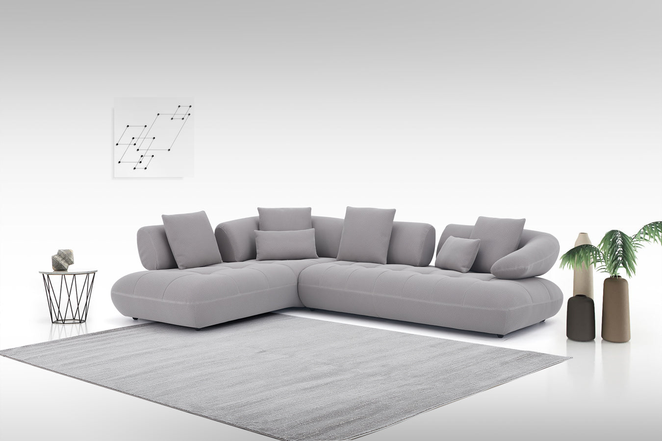 Savannah Fabric Sectional in Grey | J&M Furniture - Canal Furniture