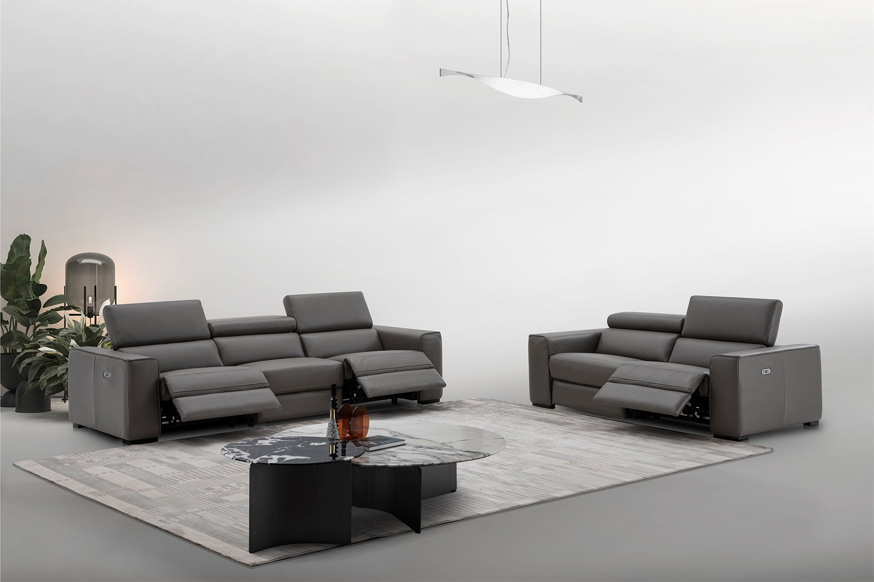 Picasso Loveseat with Console In Dark Grey | J&M Furniture - Canal Furniture