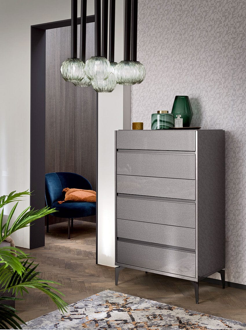 Alf Italia Chest Graphite 6 Drawer Chest