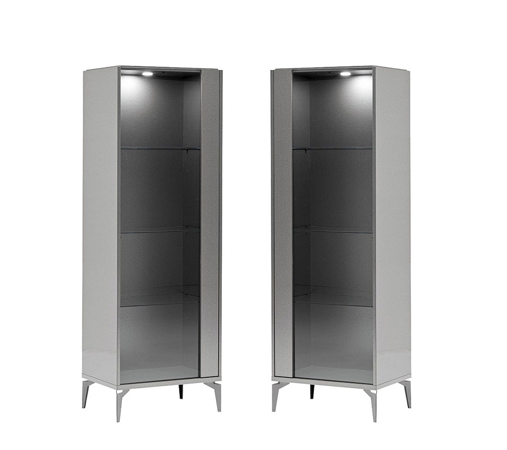 Alf Italia Curio Graphite Left and Right Curio Graphite 1 Door Curio