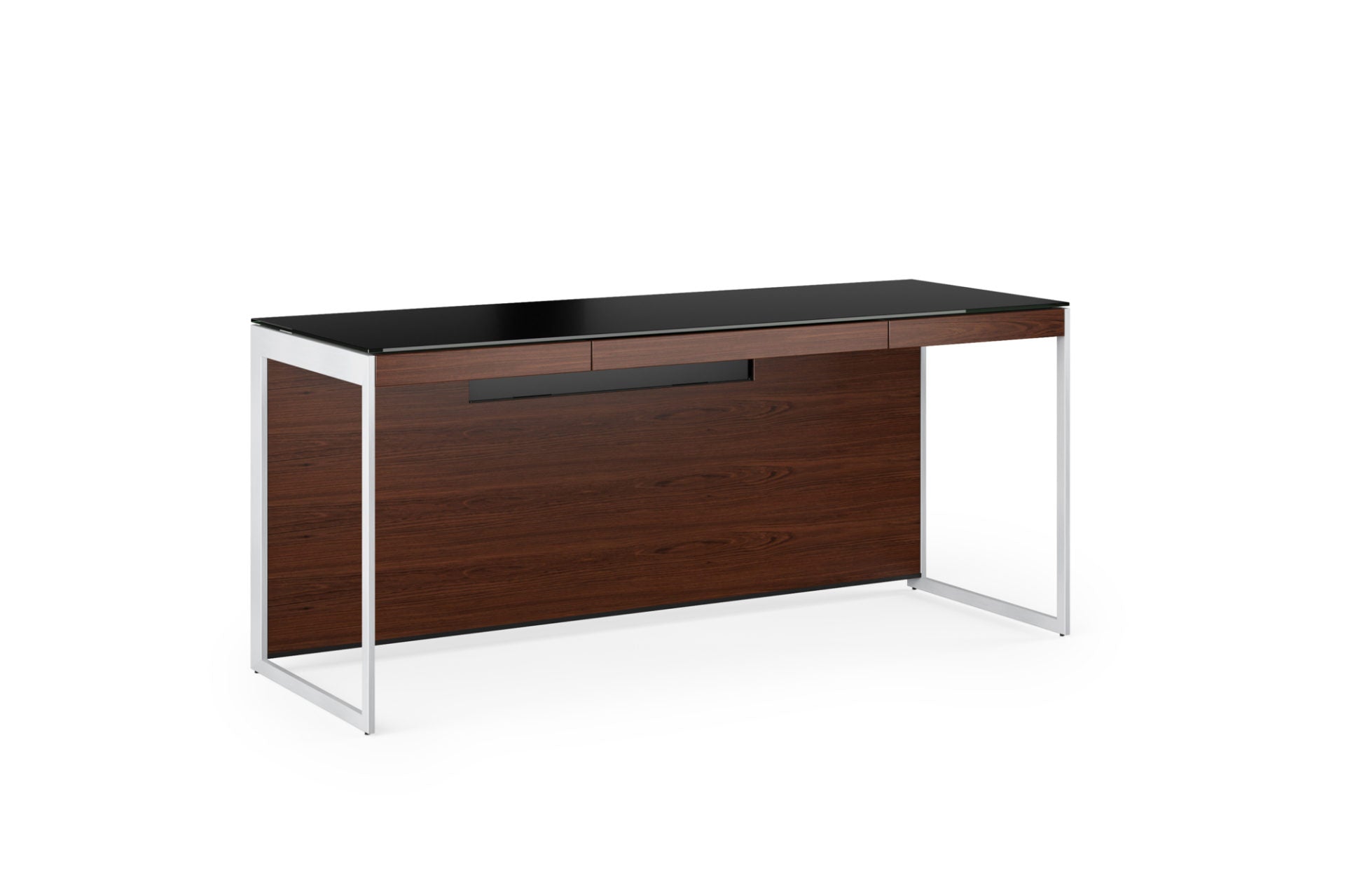 BDI Desk Chocolate Stained Walnut (CWL) - Satin Nickel (S) Sequel 20 6101 Home Office Desk | BDI Furniture