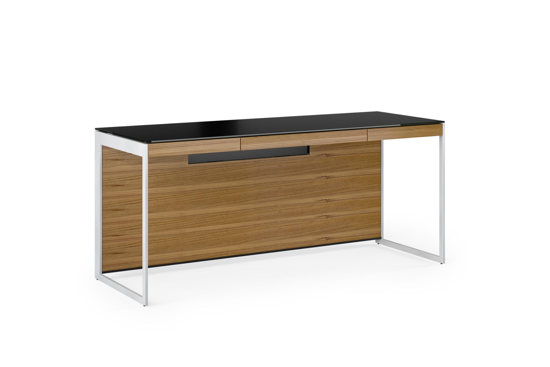 BDI Desk Natural Walnut (WL) - Satin Nickel (S) Sequel 20 6101 Home Office Desk | BDI Furniture