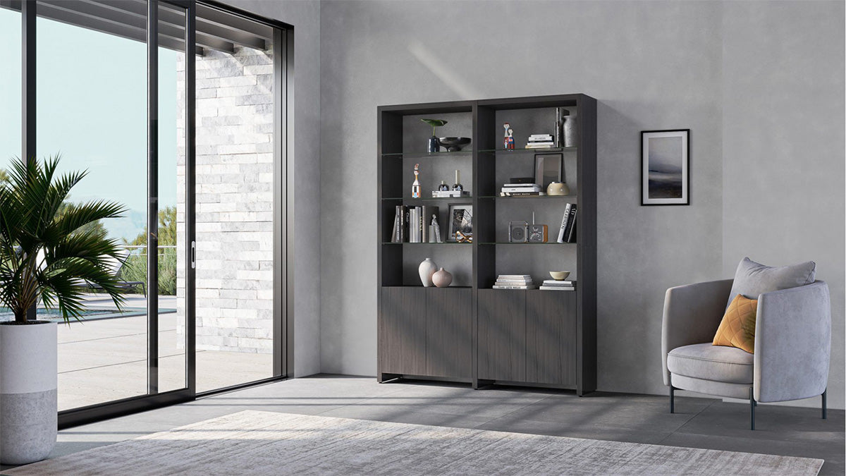 BDI Display & Storage Charcoal Stained Ash (CRL) Linea 580022 Shelf System | BDI Furniture