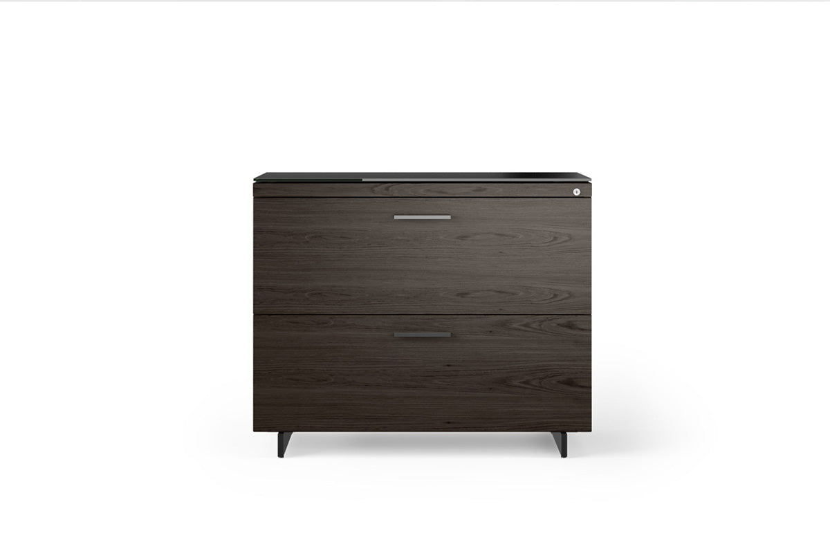 BDI Lateral File Cabinet Charcoal Stained Ash (CRL) - Satin Nickel (S) Sequel 6116 Lateral Locking File Cabinet | BDI Furniture