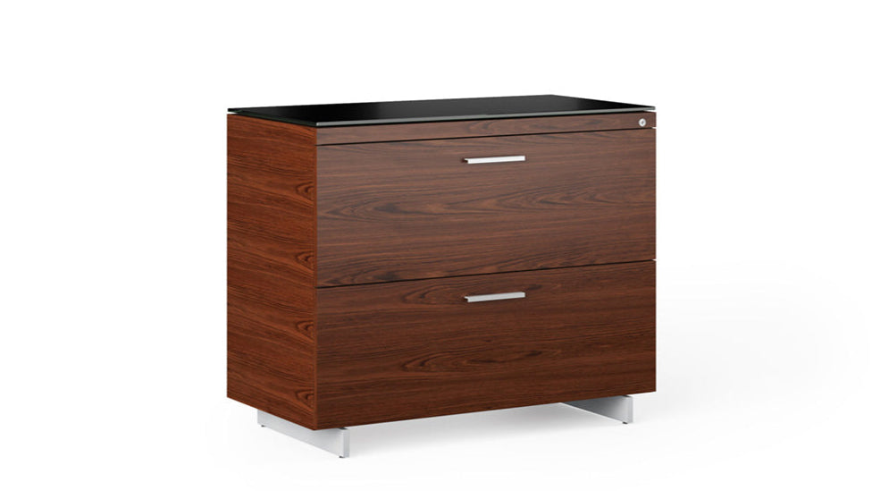 BDI Lateral File Cabinet Chocolate Stained Walnut (CWL) - Satin Nickel (S) Sequel 6116 Lateral Locking File Cabinet | BDI Furniture