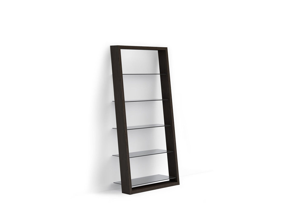 BDI Leaning Shelf Charcoal Stained Ash (CRL) Eileen 5166 Modern Leaning Glass Shelf | BDI Furniture