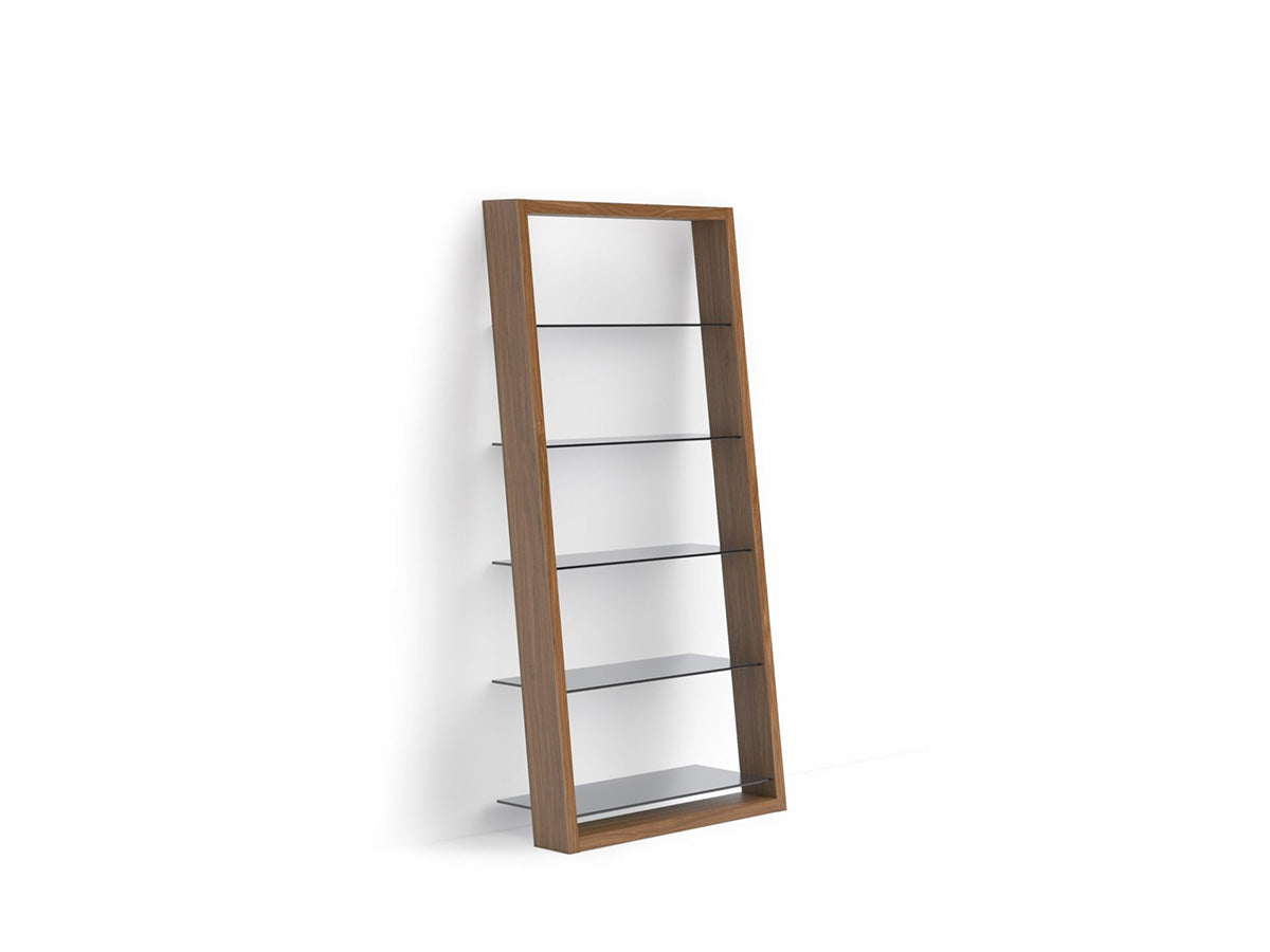 BDI Leaning Shelf Natural Walnut (WL) Eileen 5166 Modern Leaning Glass Shelf | BDI Furniture