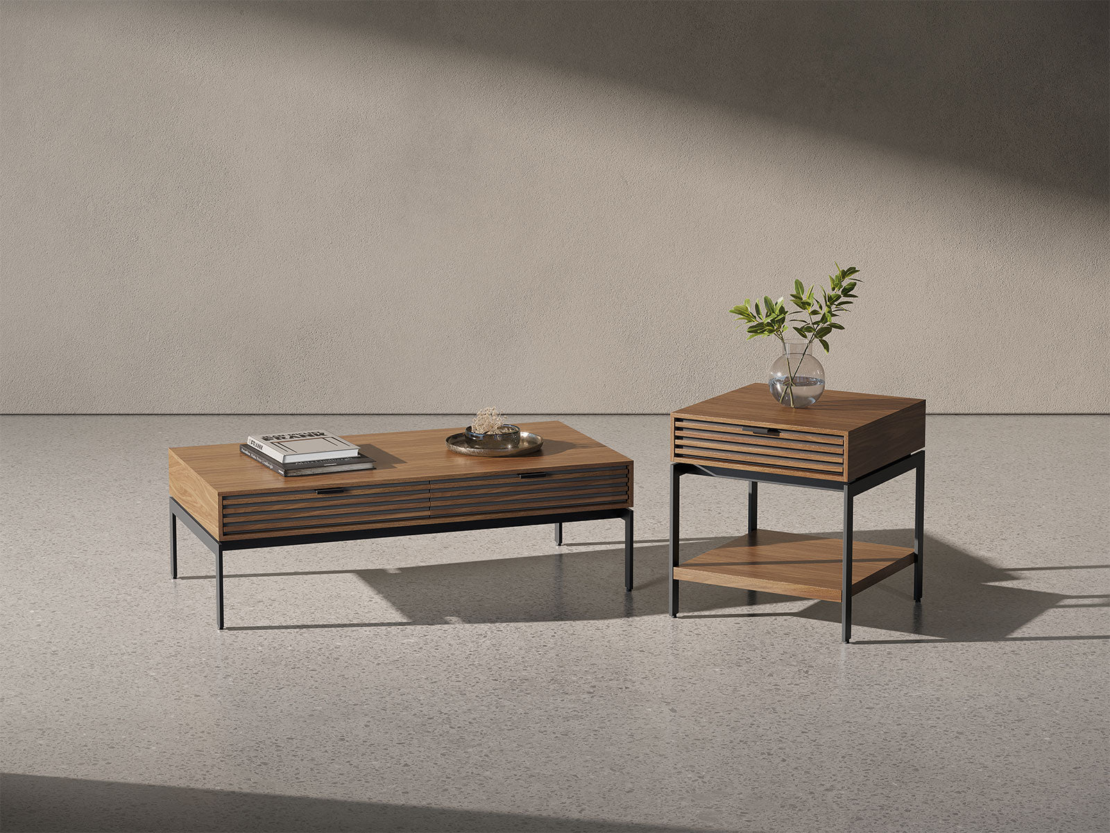 BDI Rectangular Coffee Table Natural Walnut (WL) Cora 1172 Coffee Table | BDI Furniture