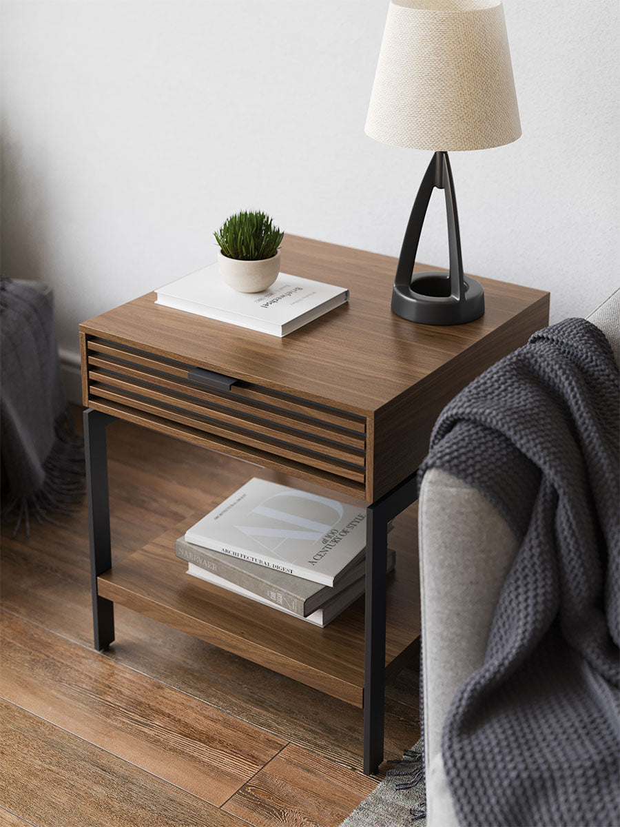 BDI Side Table Natural Walnut (WL) Cora 1176 Side Table | BDI Furniture