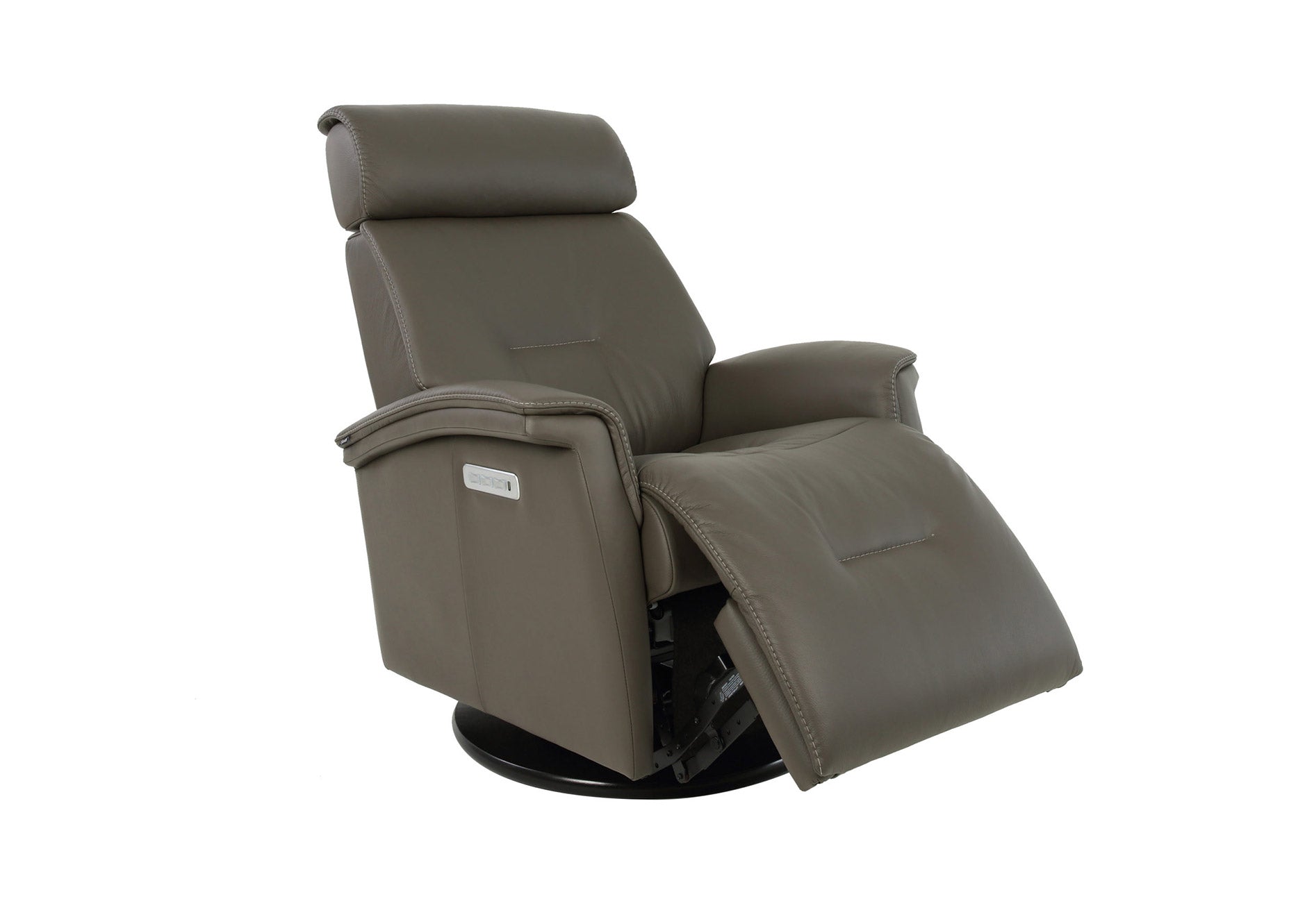 Rome Graphite Recliner w/ Contrast Stitch | Fjords - Canal Furniture