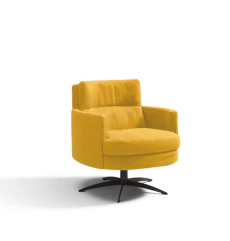 Thea I572 Lounge Fabric Armchair in Mustard | Incanto