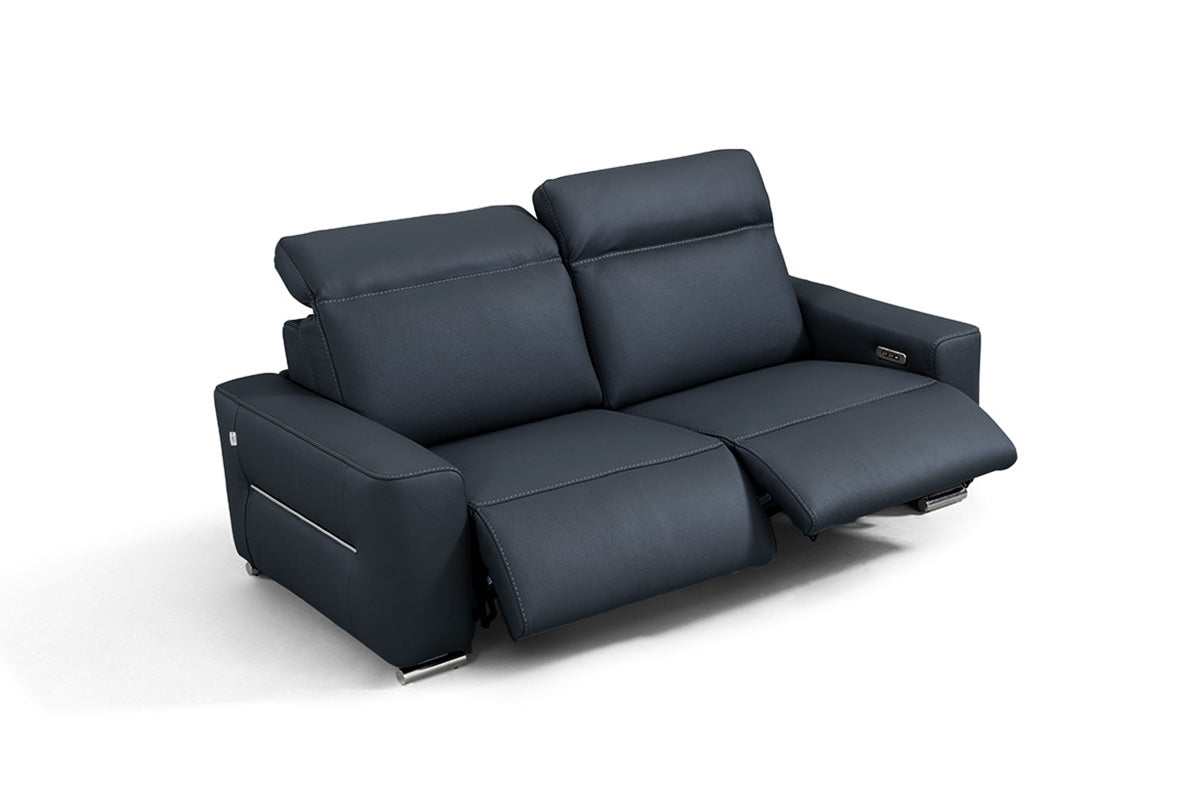 i790 Reclining Leather Loveseat in Blue | Incanto - Canal Furniture