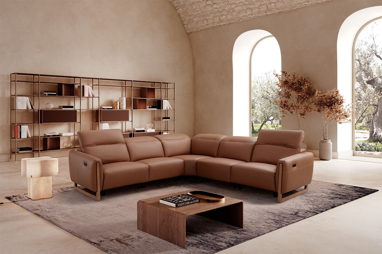 i952 Reclining Sectional in Light Grey | Incanto