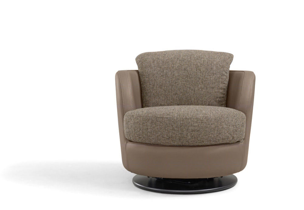 Incanto Italian Attitude Chair i743 Pienza Swivel/Rocking Armchair in Taupe | Incanto