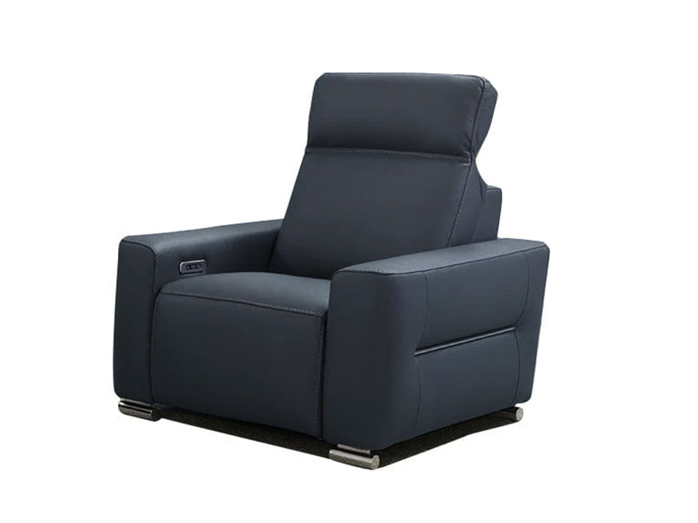 Incanto Italian Attitude Chair i790 Reclining Leather Chair in Blue | Incanto
