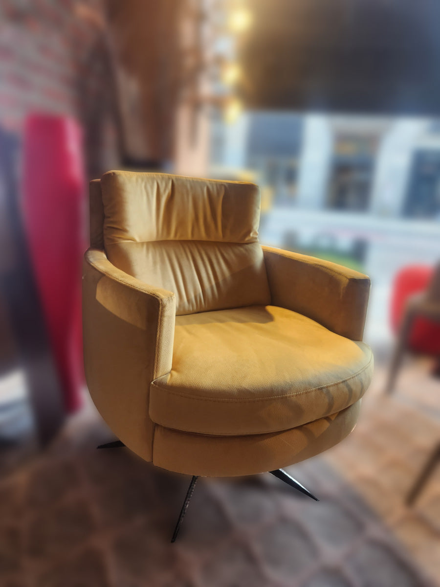 Incanto Italian Attitude Chair Thea I572 Lounge Fabric Armchair in Mustard | Incanto