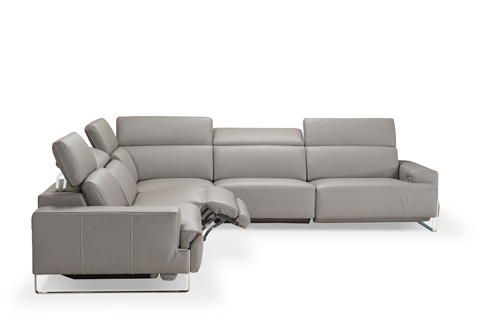 Incanto Italian Attitude Couches & Sofa i768 Reclining Sectional Sofa in Grey | Incanto