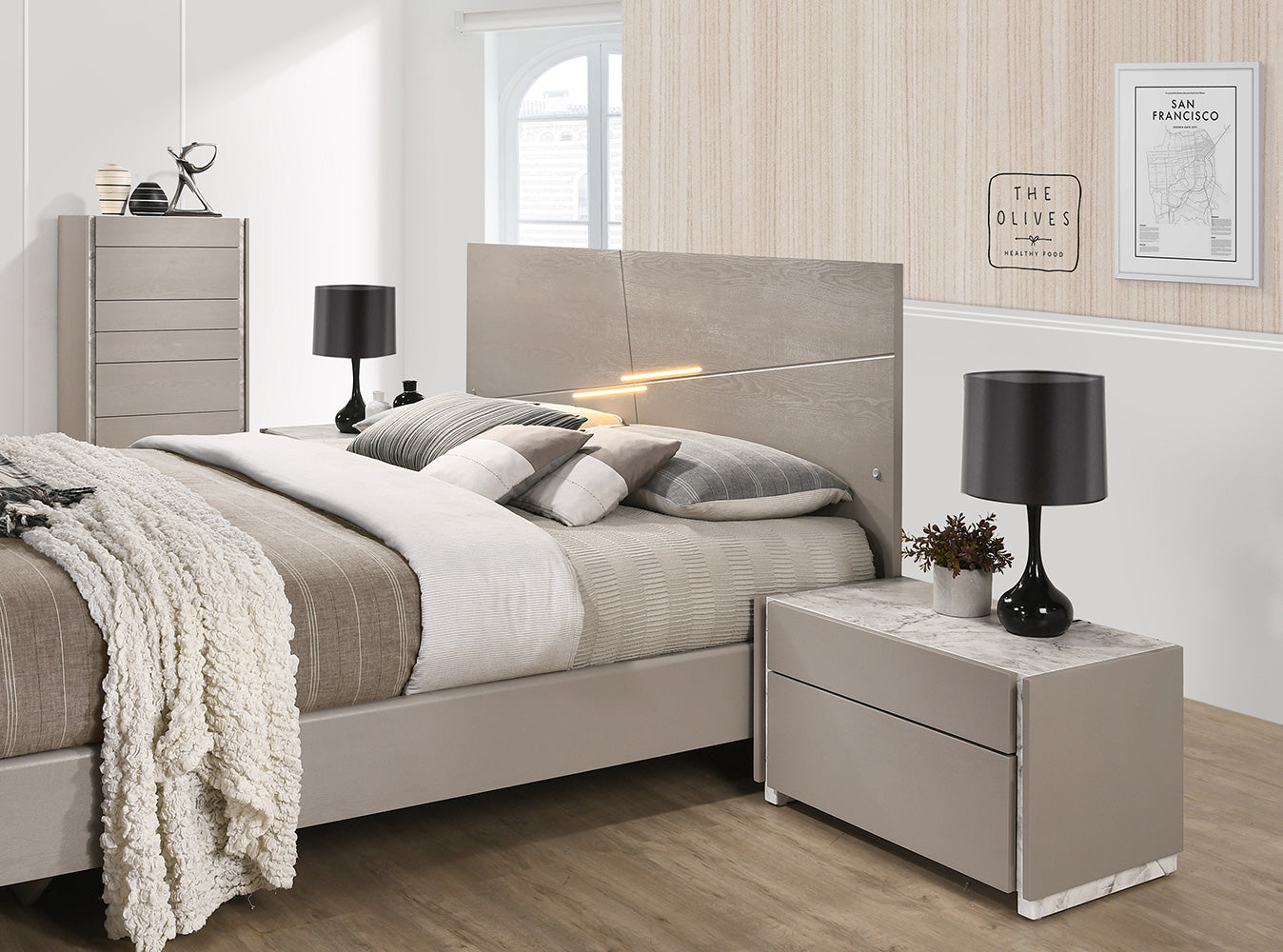 J and M Furniture Bedroom Sets Pearl Modern Bed | J&M Furniture