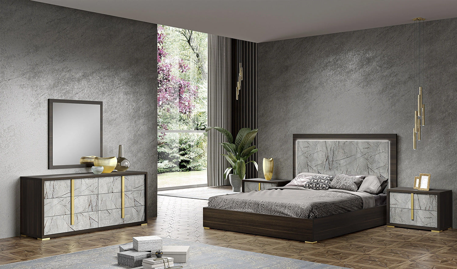 J and M Furniture Bedroom Sets Travertine Premium Bed | J&M Furniture