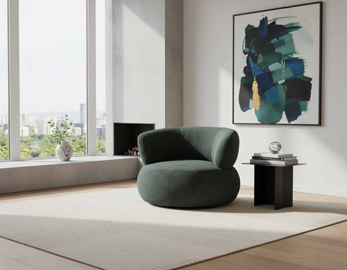 J and M Furniture Chair HF5512A Modern Fabric Armchair in Dark Green | J&M Furniture