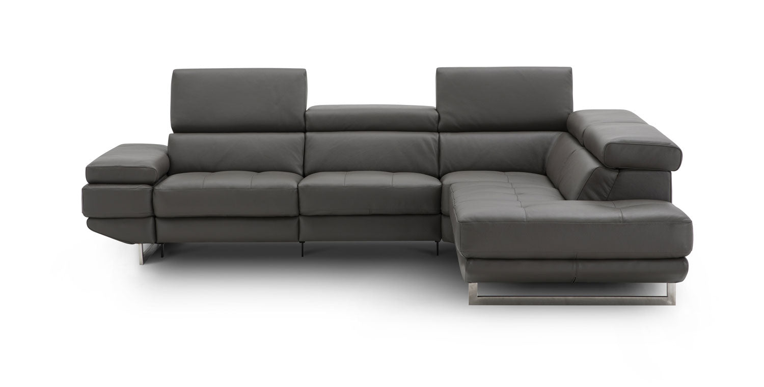 J and M Furniture Couches & Sofa Annalaise Leather Recliner Sectional in Dark Grey | J&M Furniture