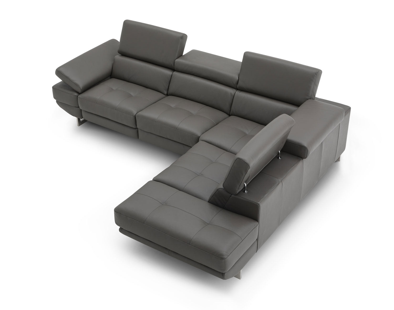 J and M Furniture Couches & Sofa Annalaise Leather Recliner Sectional in Dark Grey | J&M Furniture