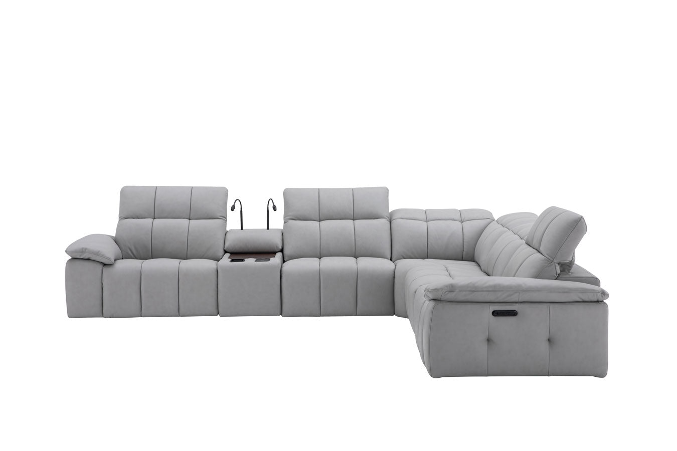 J and M Furniture Couches & Sofa Beaumont Leather Power Recliner 8301 in Light Grey | J&M Furniture