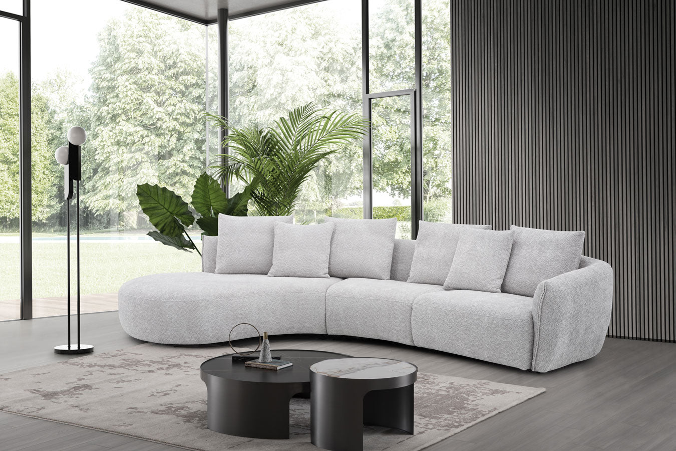 J and M Furniture Couches & Sofa Hamilton Fabric Sectional 282 in Grey | J&M Furniture
