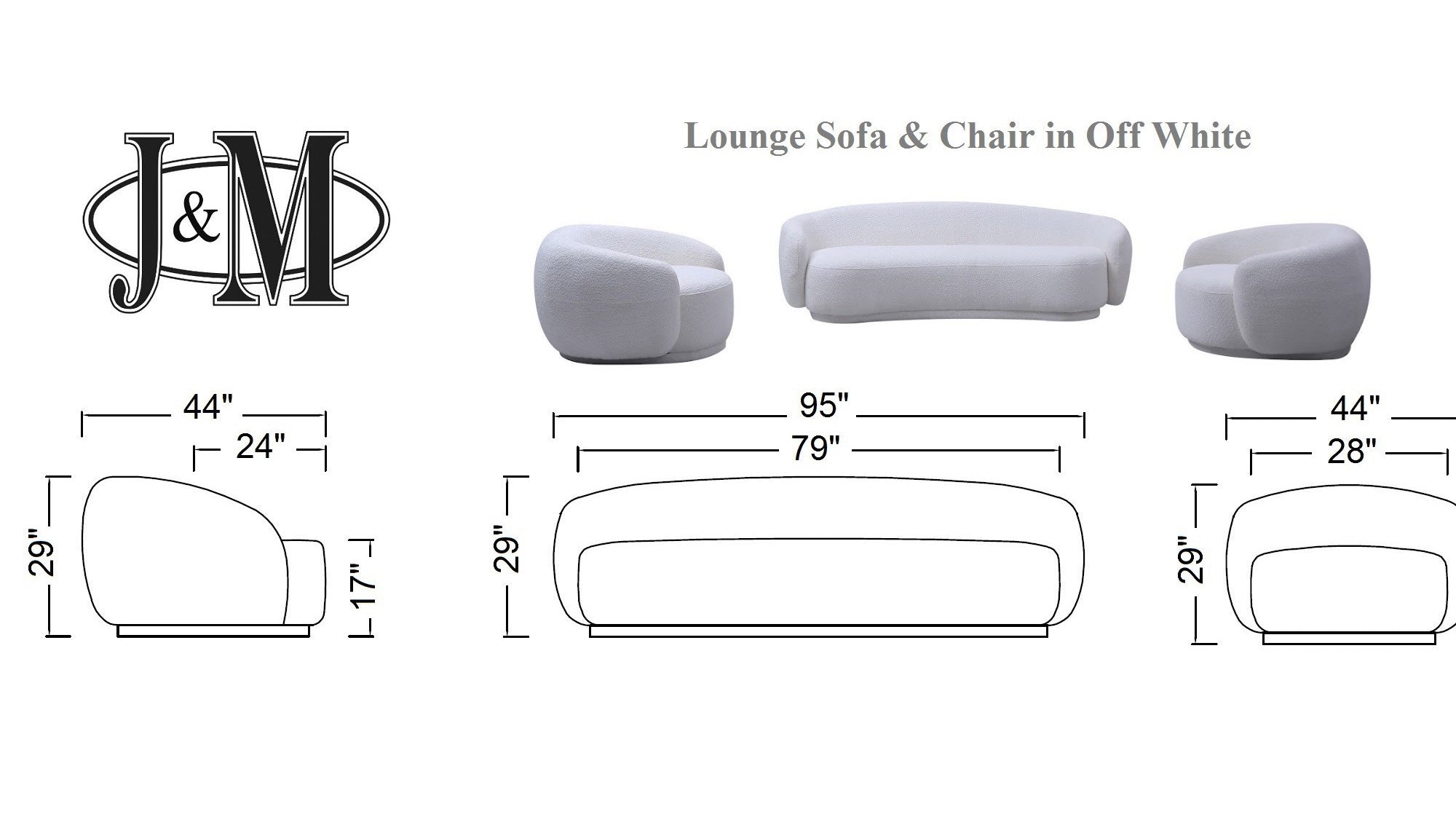 J and M Furniture Couches & Sofa Lounge Sofa in Off White | J&M Furniture