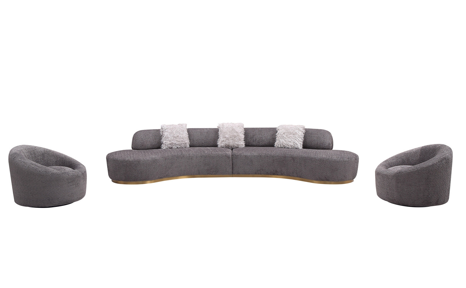 J and M Furniture Couches & Sofa Moon Fabric Sectional in Dark Grey | J&M Furniture