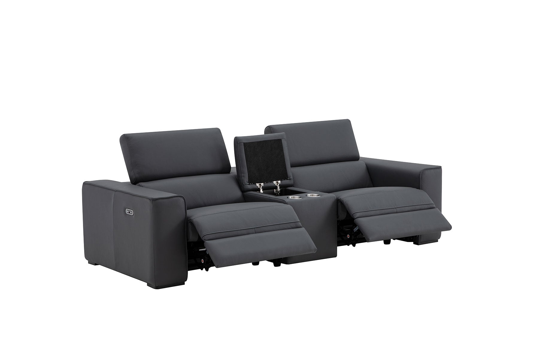 J and M Furniture Couches & Sofa Picasso Loveseat with Console In Blue Grey | J&M Furniture