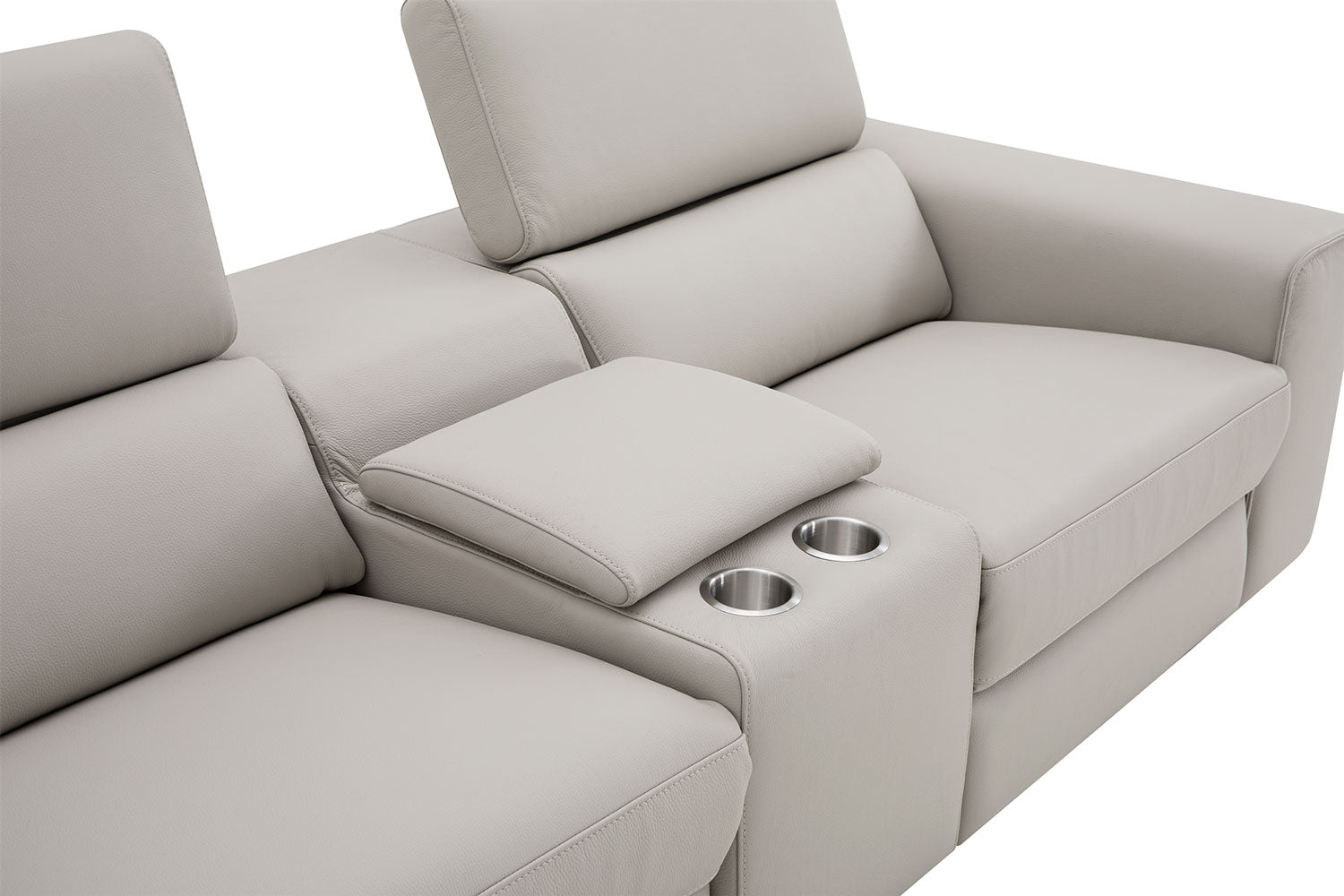 J and M Furniture Couches & Sofa Picasso Loveseat with Console In Silver Grey | J&M Furniture