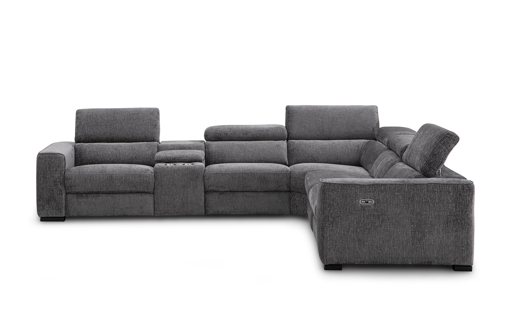 J and M Furniture Couches & Sofa Picasso Motion Fabric Sectional in Dark Grey | J&M Furniture
