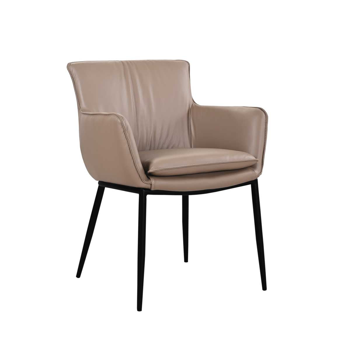 J and M Furniture Dining Chair Kani Leather Armchair in Wheat | J&M Furniture