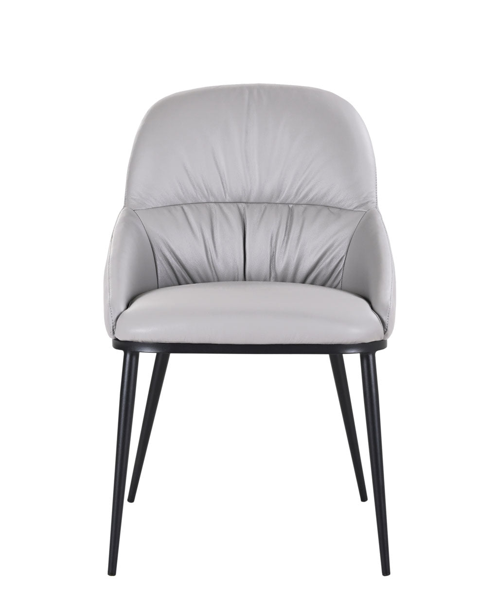 J and M Furniture Dining Chair Kora Leather Chair in Pewter (Pair) | J&M Furniture