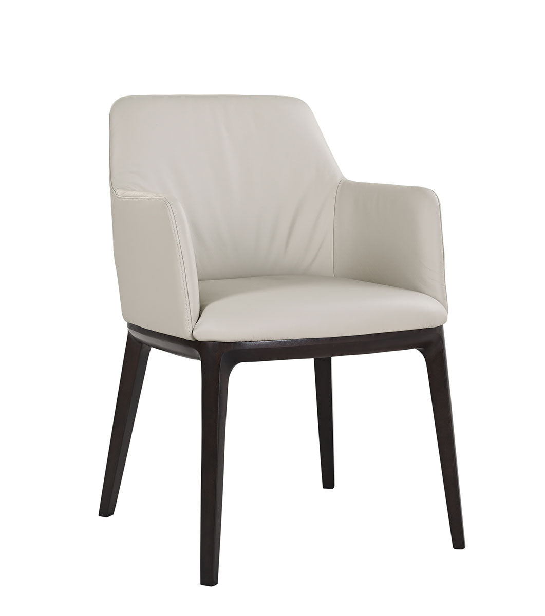 J and M Furniture Dining Chair Osaka Leather Armchair in Light Grey | J&M Furniture