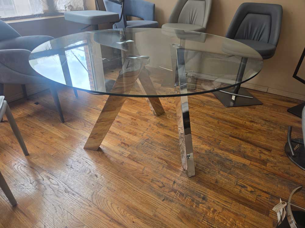 J and M Furniture Dining Sets Tower Round Table | Floor Model