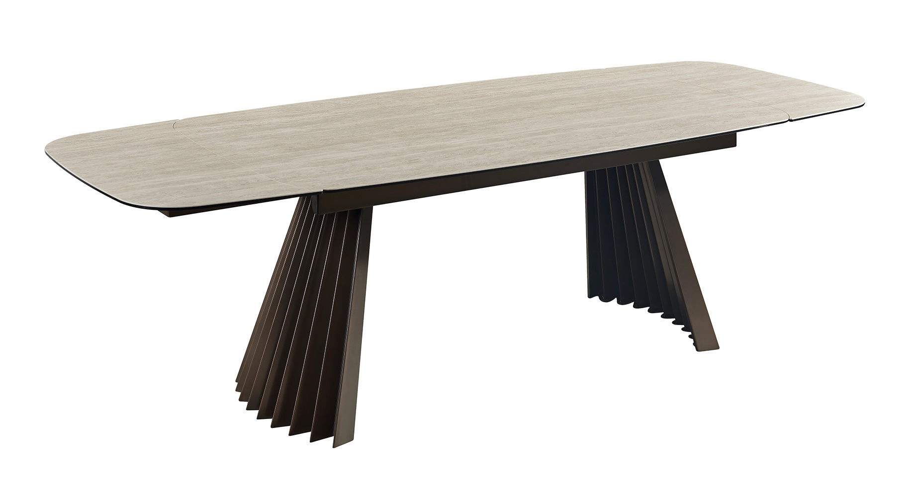 J and M Furniture Dining Table Warm Travertine Extension Table | J&M Furniture