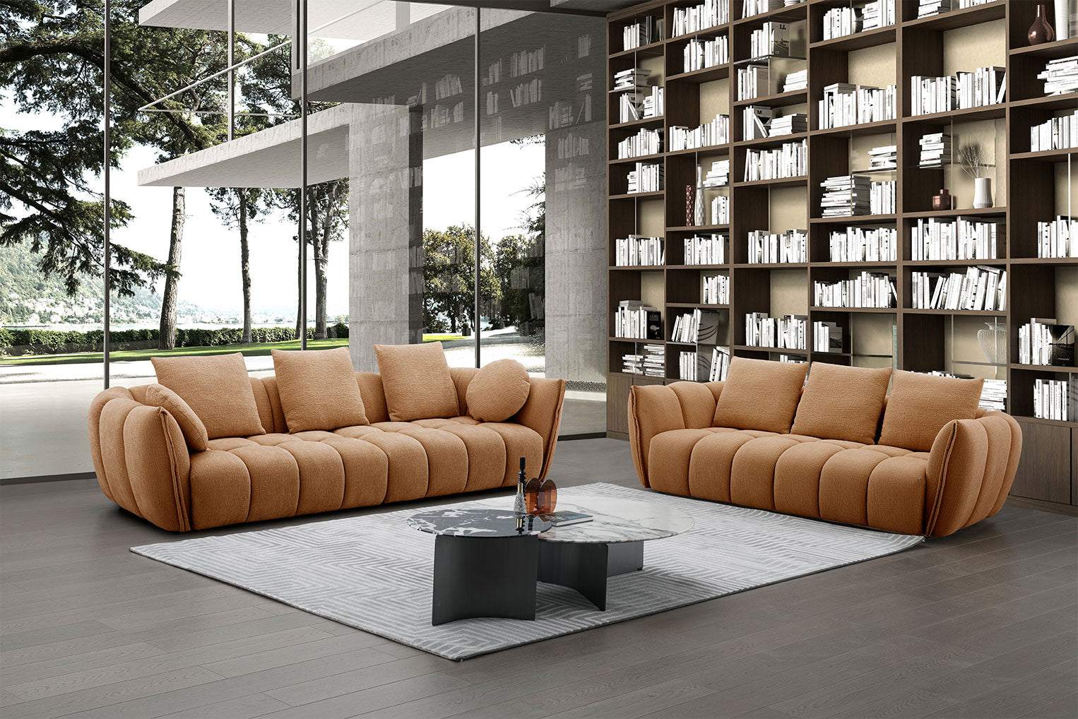 J and M Furniture Loveseat Lennox Fabric Loveseat in Mustard | J&M Furniture