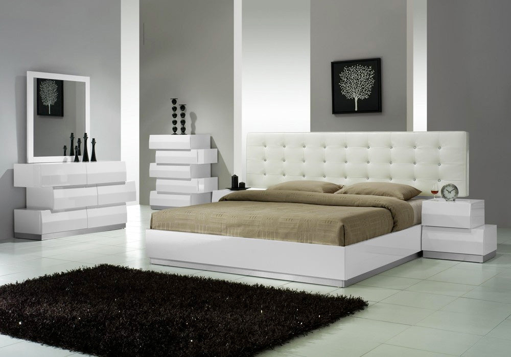 J and M Furniture Nightstands Milan Nightstand in White