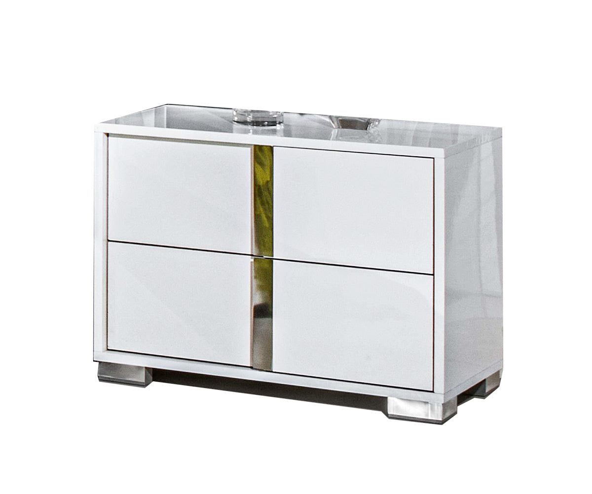 J and M Furniture Nightstands Right Nightstand Alice Gloss White Nightstand