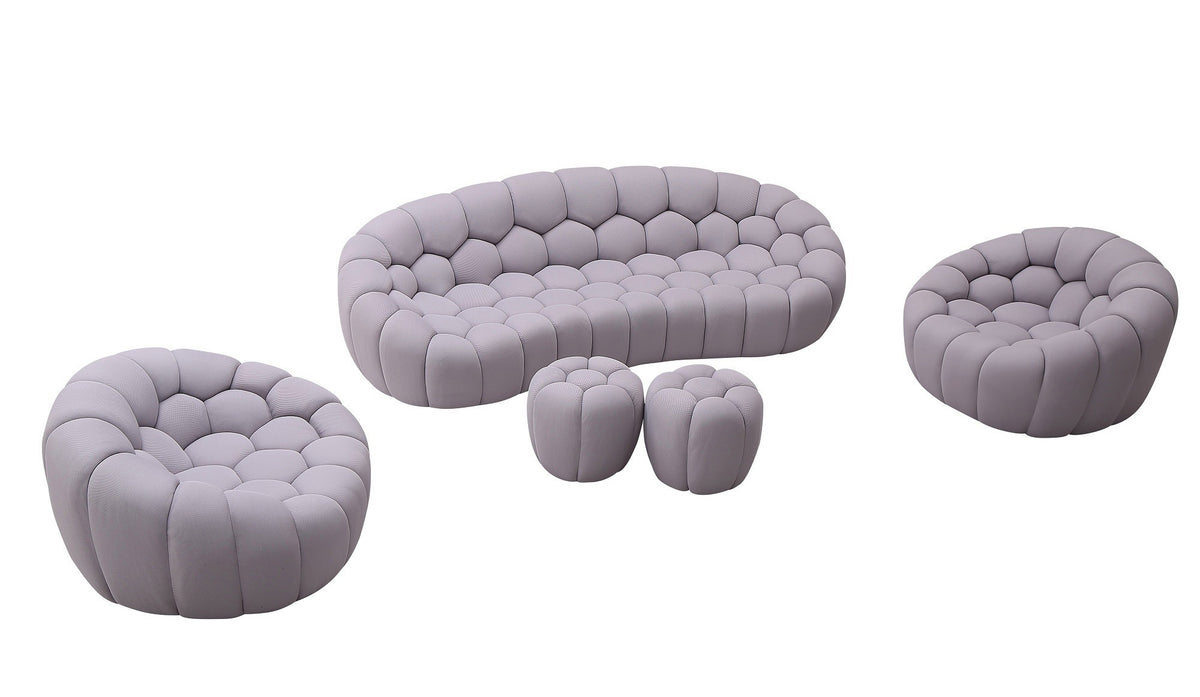 J and M Furniture Ottoman Fantasy Fabric Ottoman in Grey
