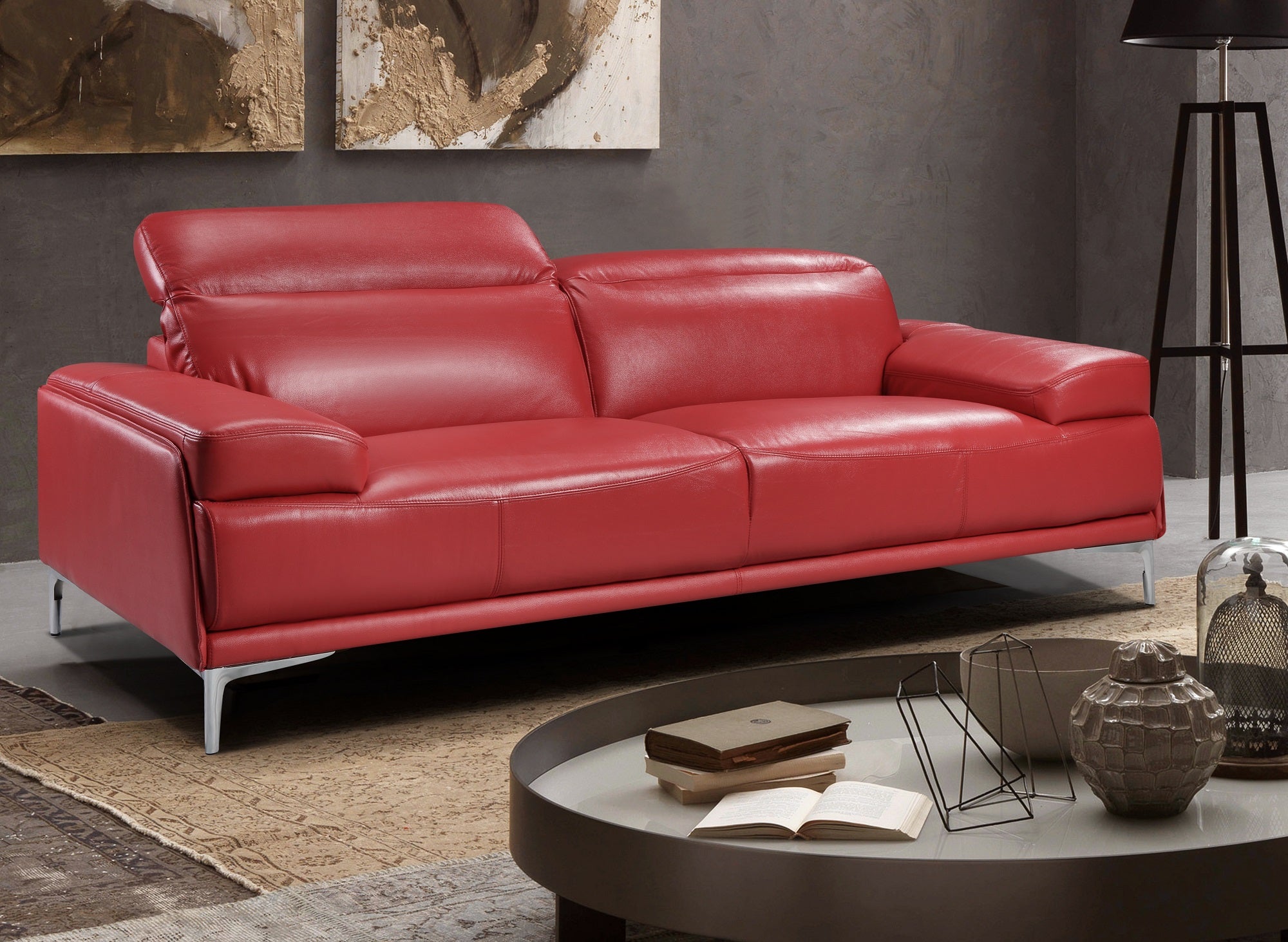 Nicolo Sofa Collection In Red | J&M Furniture - Canal Furniture