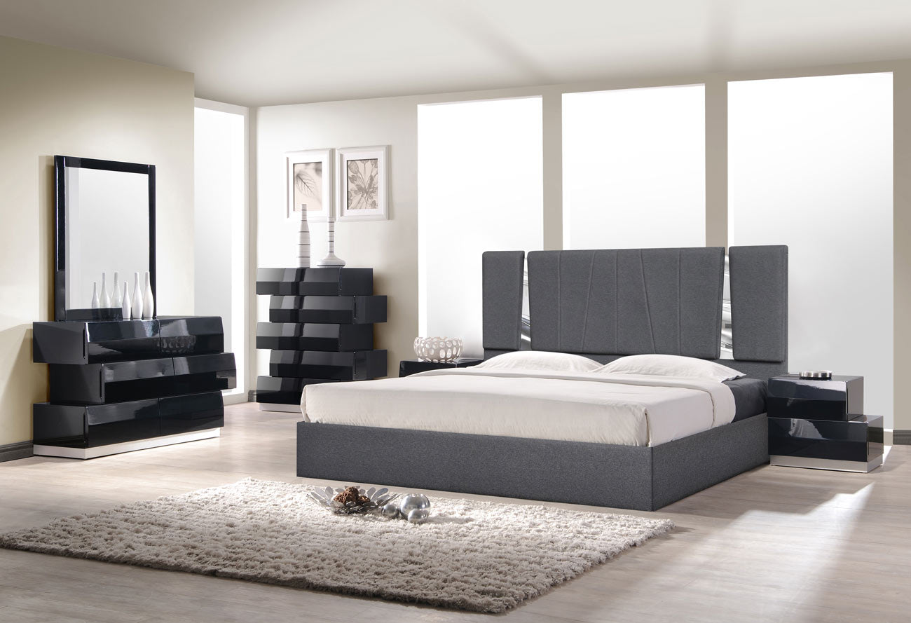 J and M Furniture Bed Matissee Bed in Charcoal