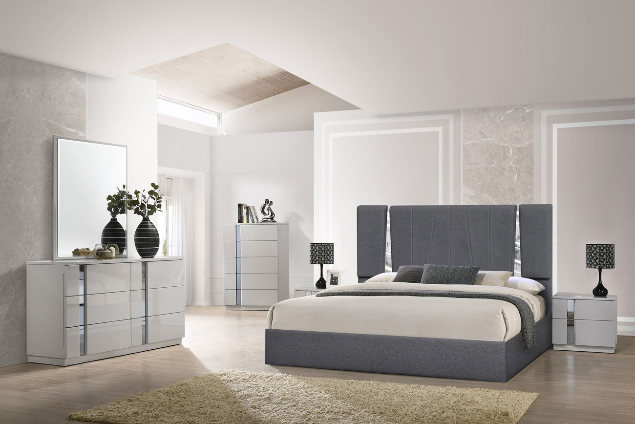 J and M Furniture Bed Matissee Bed in Charcoal