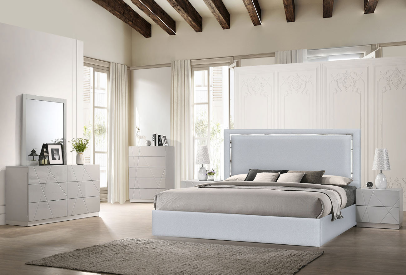 J and M Furniture Bed Monet Bed in Silver Grey