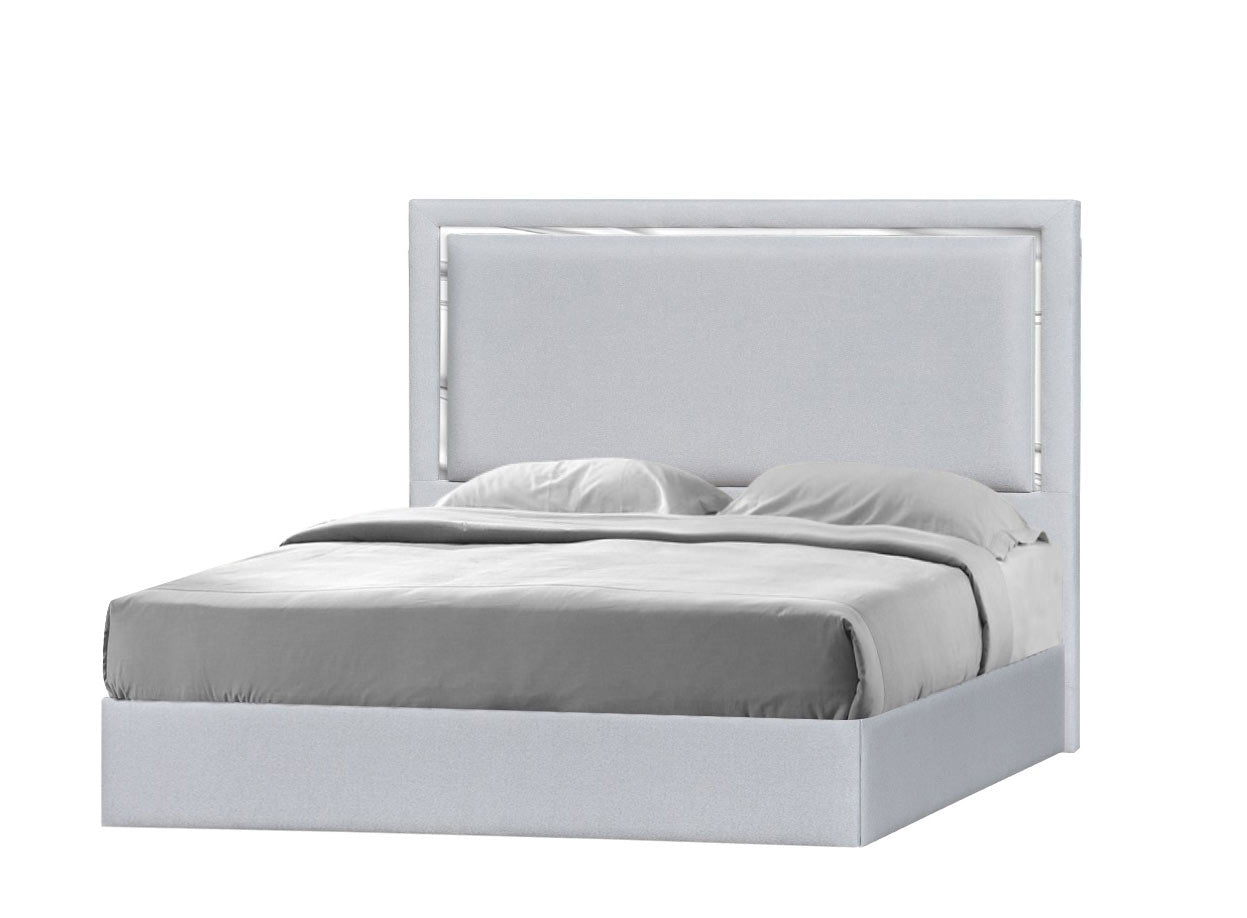 J and M Furniture Bed Monet Bed in Silver Grey