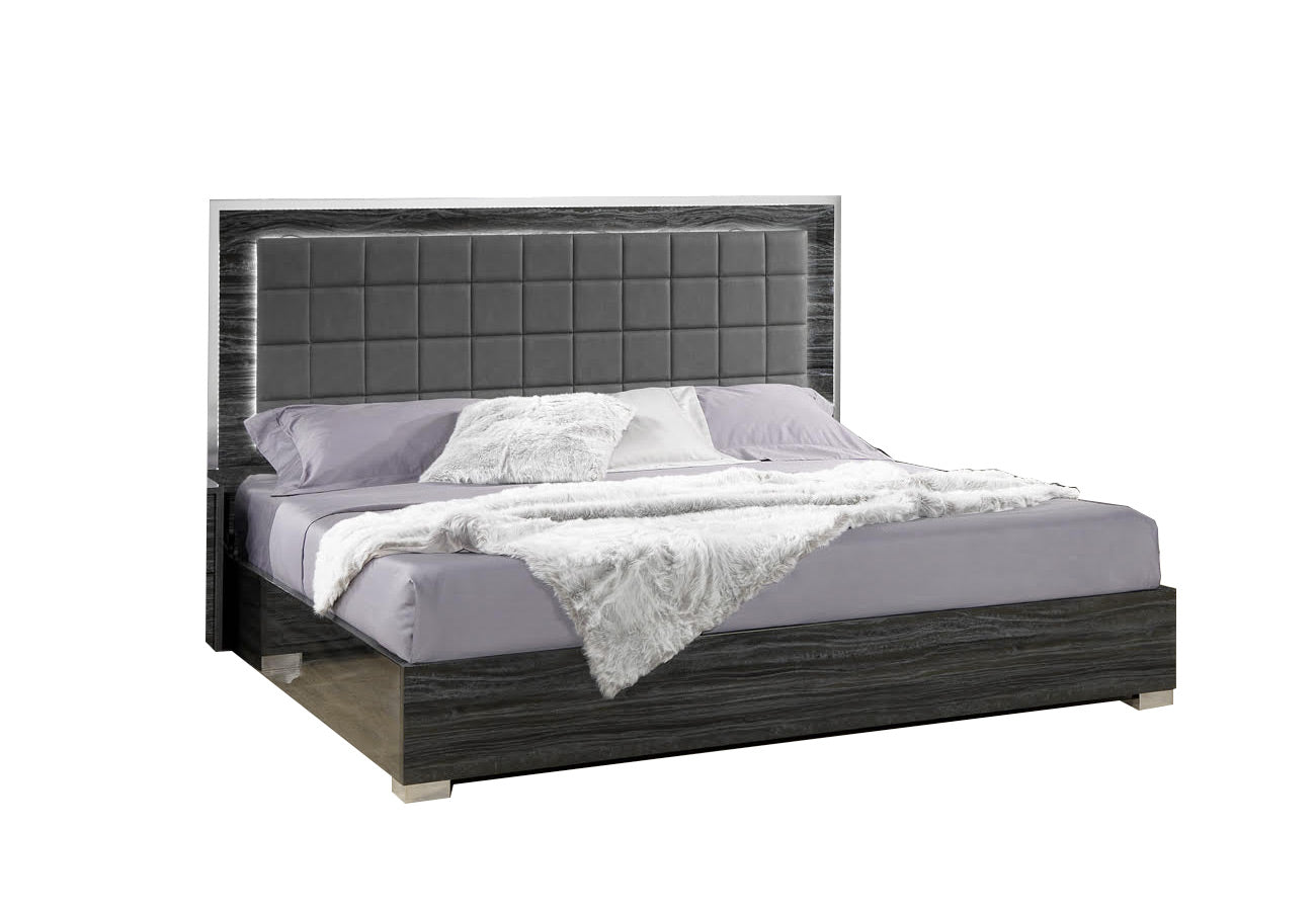 J and M Furniture Bedroom Sets Alice Bed in Gloss Grey | J&M Furniture
