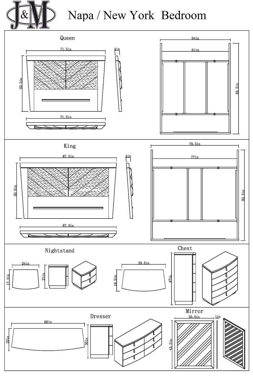 J and M Furniture Bedroom Sets New York Nightstand