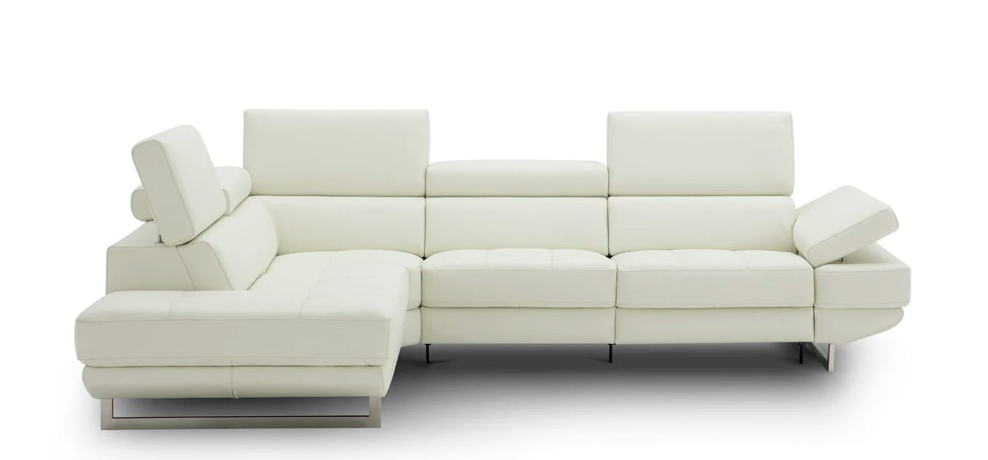 J and M Furniture Couches & Sofa Annalaise Reclining Leather Sectional in Snow White | J&M Furniture